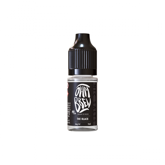 6mg Ohm Brew Balanced Blend 10ml Nic Salts (50VG/50PG) - Flavour: The Black