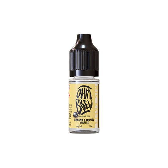 6mg Ohm Brew Balanced Blend 10ml Nic Salts (50VG/50PG) - Flavour: Banana Caramel Waffle