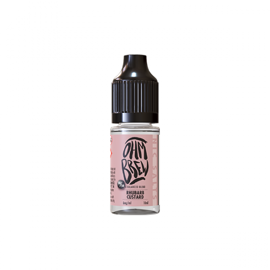 6mg Ohm Brew Balanced Blend 10ml Nic Salts (50VG/50PG) - Flavour: Rhubarb Custard