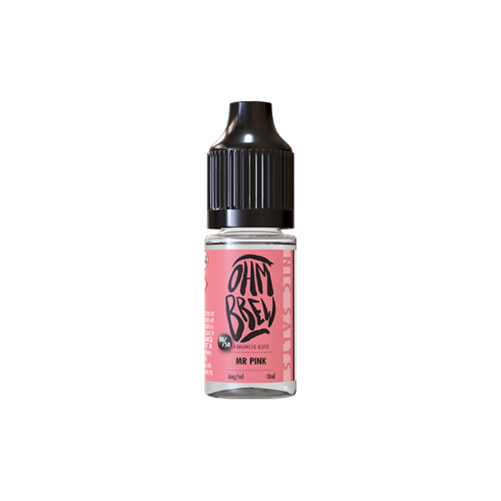 12mg Ohm Brew Balanced Blend 10ml Nic Salts (50VG/50PG) - Flavour: Mr Pink