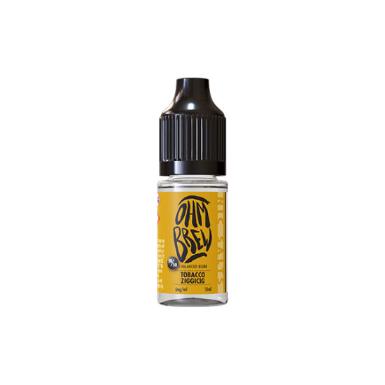 18mg Ohm Brew Balanced Blend 10ml Nic Salts (50VG/50PG) - Flavour: Tobacco Ziggicig