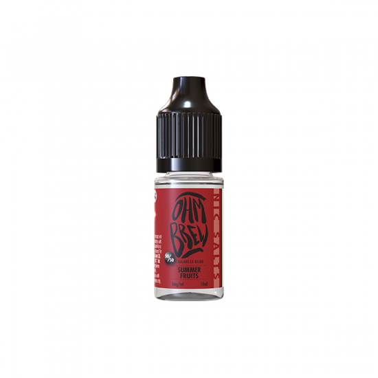 18mg Ohm Brew Balanced Blend 10ml Nic Salts (50VG/50PG) - Flavour: Summer Fruits