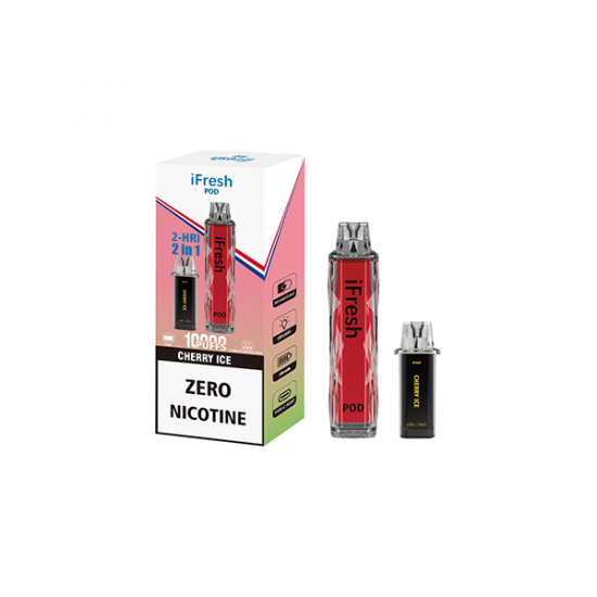 0mg iFresh 10,000 Puffs 2in1 Disposable Pod Kit - Flavour: Cherry Ice