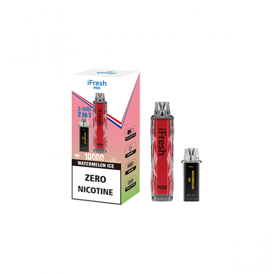 0mg iFresh 10,000 Puffs 2in1 Disposable Pod Kit - Flavour: Watermelon Ice