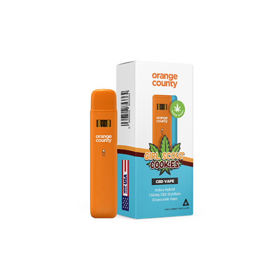 Orange County 750mg CBD Disposable Vape Pen 1ml - Flavour: Girl Scout Cookies