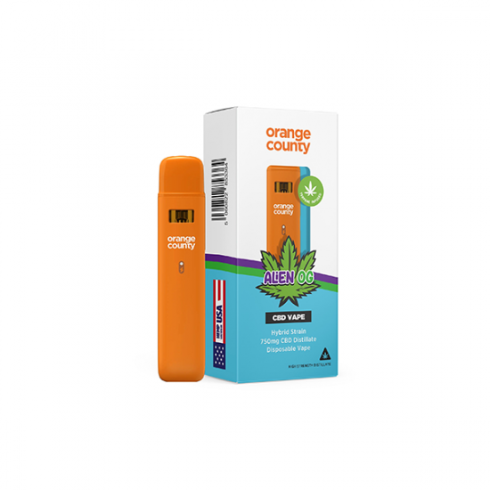 Orange County 750mg CBD Disposable Vape Pen 1ml - Flavour: Alien OG