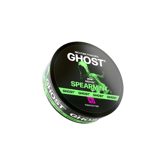 16mg Ghost Medium Nicotine Pouches - 20 Pouches - Flavour: Spearmint