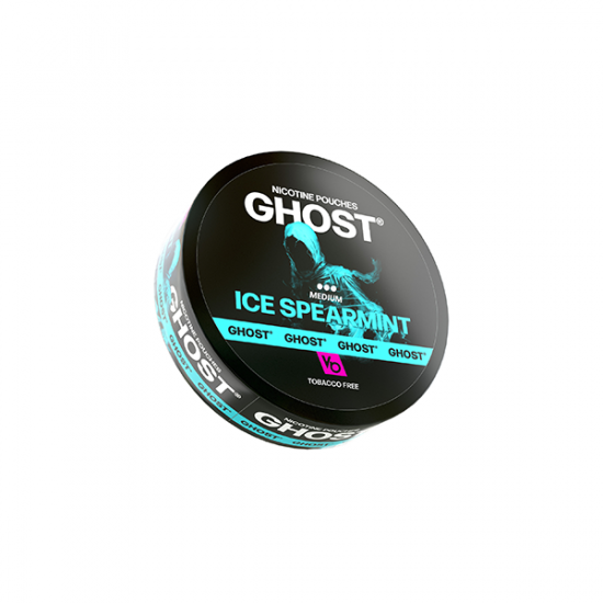 16mg Ghost Medium Nicotine Pouches - 20 Pouches - Flavour: Ice Spearmint