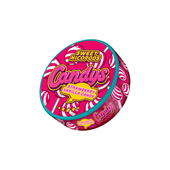 46.9mg Candys Slim Nicotine Pouches - 20 Pouches - Flavour: Strawberry Vanilla Candy