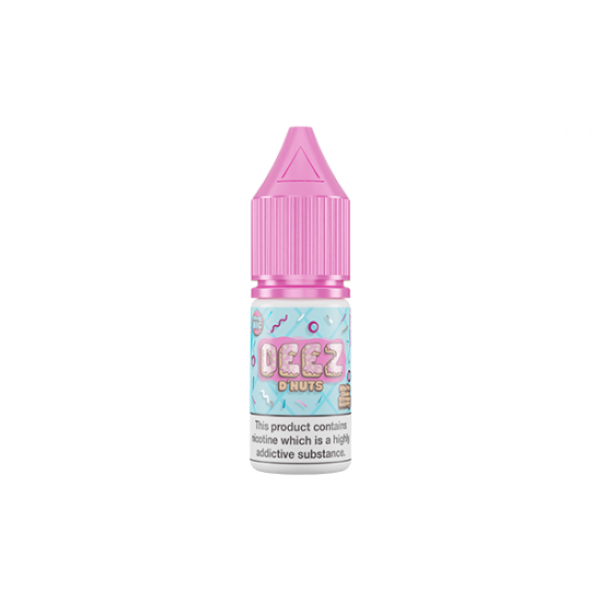 10mg Deez DNuts 10ml Nic Salts (50VG/50PG) - Flavour: White Choc Strawberry