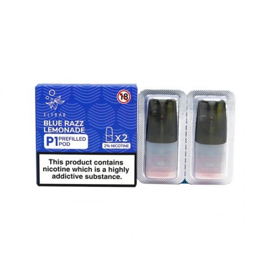 Elf Bar P1 Replacement 2ml Pods for ELF Mate 500 - Flavour: Blue Razz Lemonade