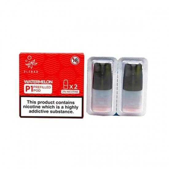 Elf Bar P1 Replacement 2ml Pods for ELF Mate 500 - Flavour: Watermelon