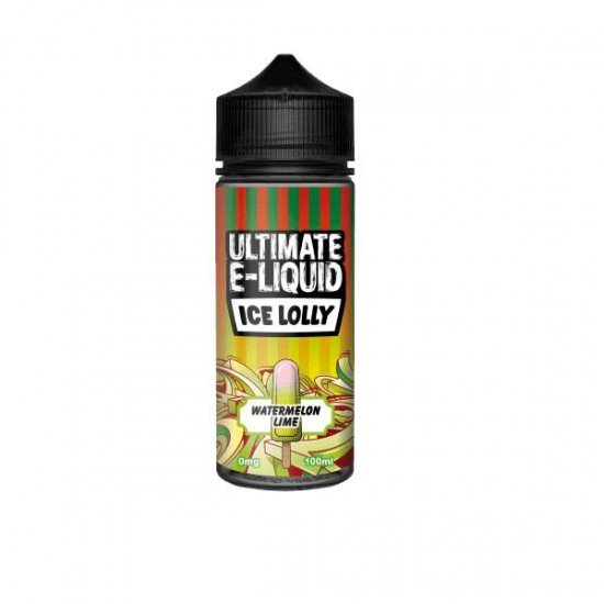 Ultimate E-liquid Ice Lolly by Ultimate Puff 100ml Shortfill 0mg (70VG/30PG) - Flavour: Watermelon Lime