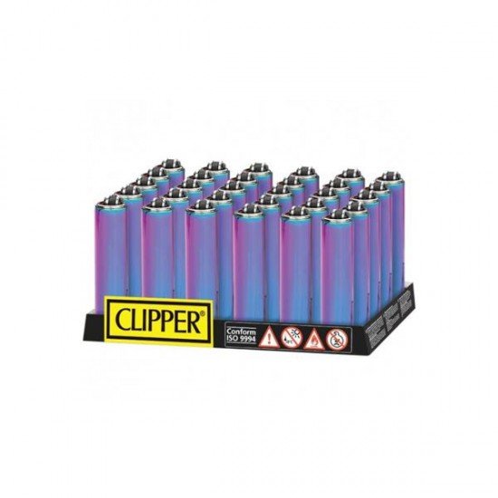 40 Clipper Micro Metal Metallic Mixed Icy Lighters