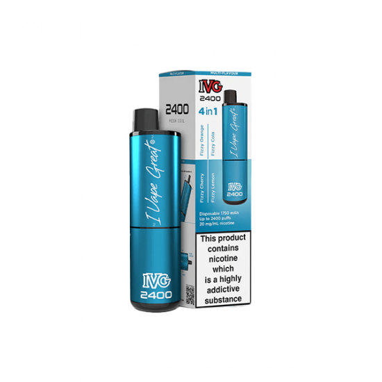 20mg I VG 2400 Disposable Vapes 2400 Puffs - 4 in 1 Multi-Edition - Flavour: Fizzy Edition