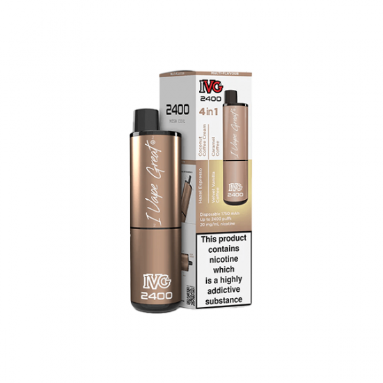 20mg I VG 2400 Disposable Vapes 2400 Puffs - 4 in 1 Multi-Edition - Flavour: Coffee Edition