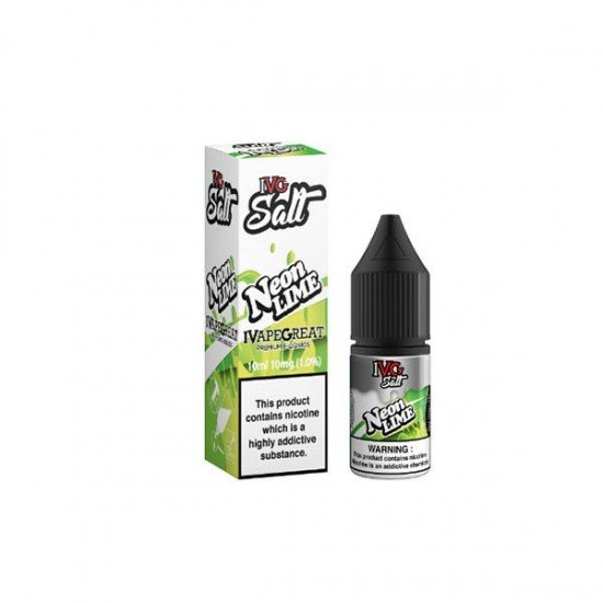 New! I VG Salt 10mg 10ml Nic Salt (50VG/50PG) - Flavour: Neon Lime