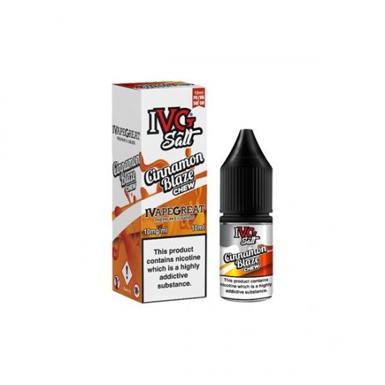 New! I VG Salt 20mg 10ml Nic Salt (50VG/50PG) - Flavour: Cinnamon Blaze