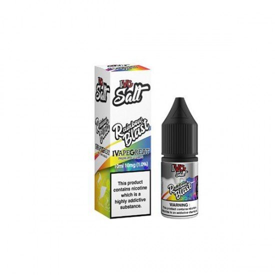 New! I VG Salt 20mg 10ml Nic Salt (50VG/50PG) - Flavour: Rainbow Blast