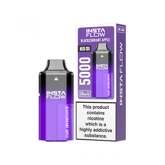 20mg Instaflow 5000 Disposable Rechargeable Vape Kit 5000 Puffs - Flavour: Blackcurrant Apple