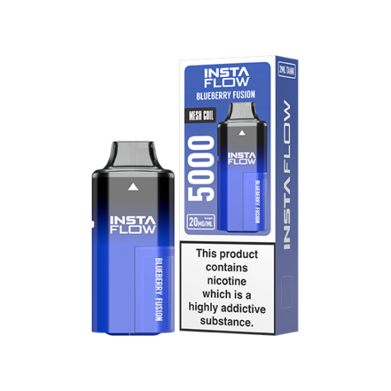 20mg Instaflow 5000 Disposable Rechargeable Vape Kit 5000 Puffs - Flavour: Blueberry Fusion