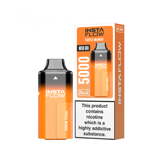 20mg Instaflow 5000 Disposable Rechargeable Vape Kit 5000 Puffs - Flavour: Triple Mango