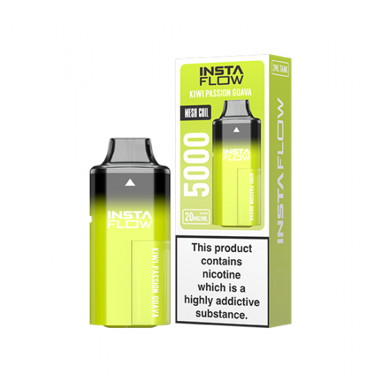 20mg Instaflow 5000 Disposable Rechargeable Vape Kit 5000 Puffs - Flavour: Kiwi Passion Guava