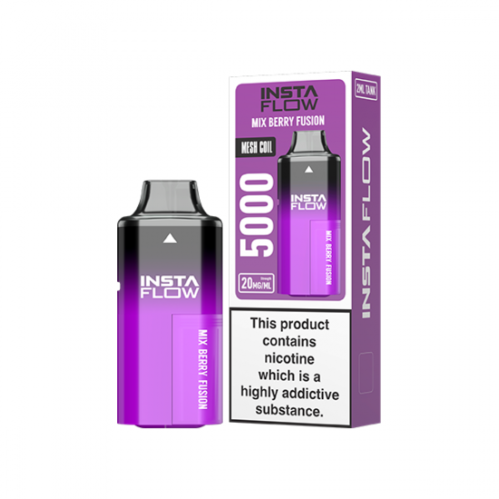 20mg Instaflow 5000 Disposable Rechargeable Vape Kit 5000 Puffs - Flavour: Mix Berry Fusion