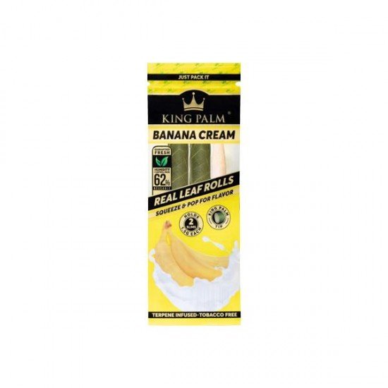 2 King Palm Flavoured Slim 1.5G Rolls - Flavour: Banana Cream