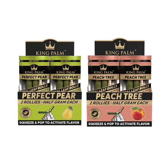 20 King Palm 0.5g Flavoured Wrap Rollies - Display Pack - Flavour: Perfect Pear