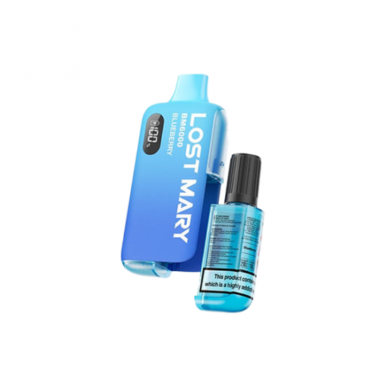 20mg Lost Mary BM6000 Disposable Rechargeable Vape Kit 6000 Puffs - Flavour: Blueberry