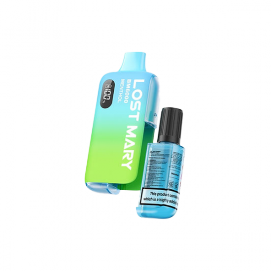 20mg Lost Mary BM6000 Disposable Rechargeable Vape Kit 6000 Puffs - Flavour: Menthol