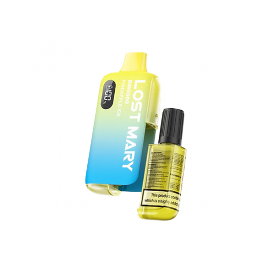 20mg Lost Mary BM6000 Disposable Rechargeable Vape Kit 6000 Puffs - Flavour: Pineapple Ice