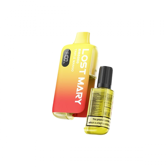 20mg Lost Mary BM6000 Disposable Rechargeable Vape Kit 6000 Puffs - Flavour: Triple Mango