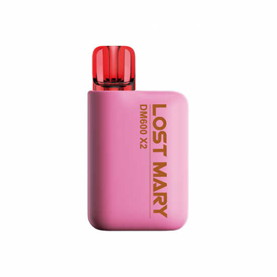 20mg Lost Mary DM600 X2 Disposable Pod Kit 1200 Puffs - Twin Pack - Flavour: Strawberry Ice