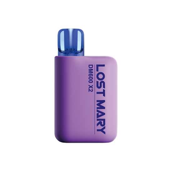 20mg Lost Mary DM600 X2 Disposable Pod Kit 1200 Puffs - Twin Pack - Flavour: Blueberry