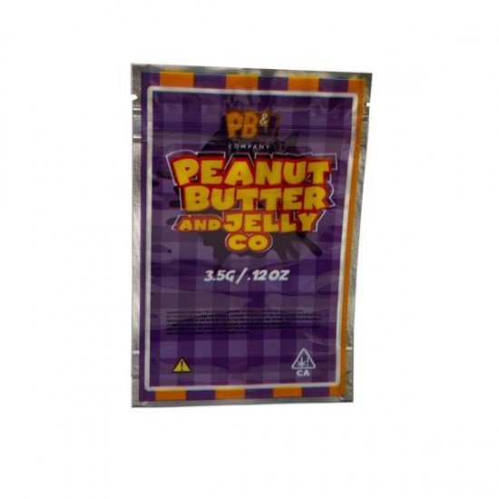 Printed Mylar Zip Bag 3.5g Large - Label Included - Amount: x1 & Design: Peanut Butter & Jelly Co