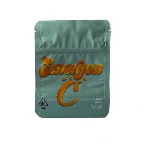 Printed Mylar Zip Bag 3.5g Standard - Label Included - Amount: x50 & Design: Emergen