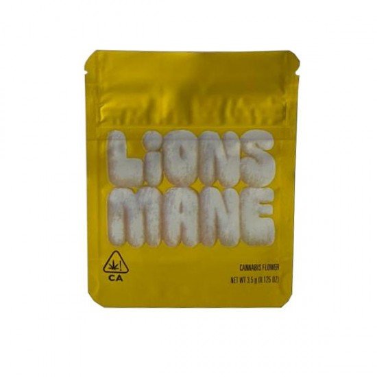 Printed Mylar Zip Bag 3.5g Standard - Label Included - Amount: x1 & Design: Lions Mane
