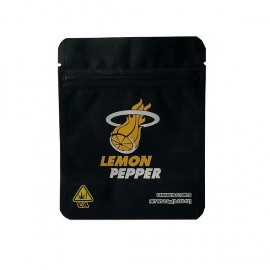 Printed Mylar Zip Bag 3.5g Standard - Label Included - Amount: x1 & Design: Lemon Pepper