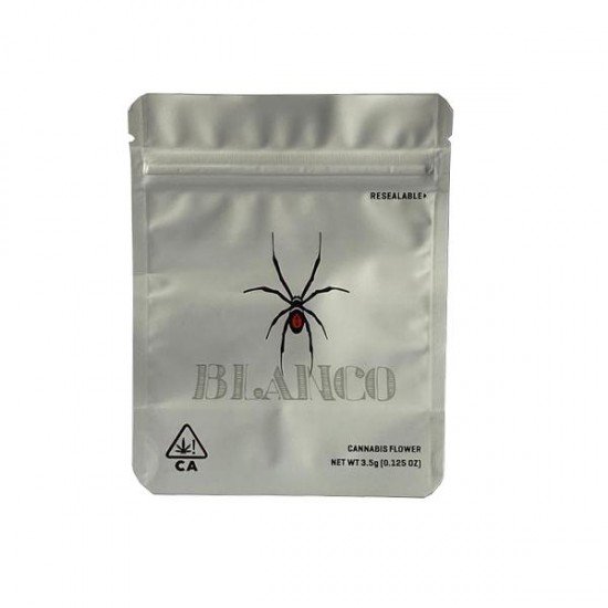 Printed Mylar Zip Bag 3.5g Standard - Label Included - Amount: x1 & Design: Blanco