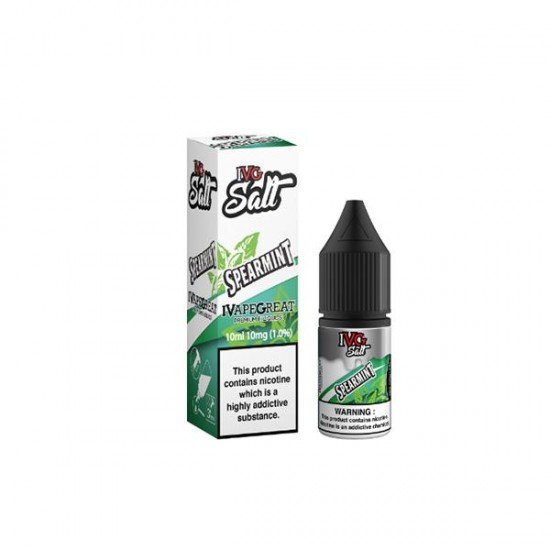 New! I VG Salt 10mg 10ml Nic Salt (50VG/50PG) - Flavour: Spearmint