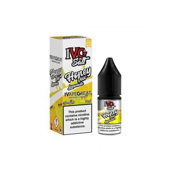 New! I VG Salt 20mg 10ml Nic Salt (50VG/50PG) - Flavour: Honeydew Lemonade