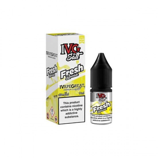 New! I VG Salt 20mg 10ml Nic Salt (50VG/50PG) - Flavour: Fresh Lemonade