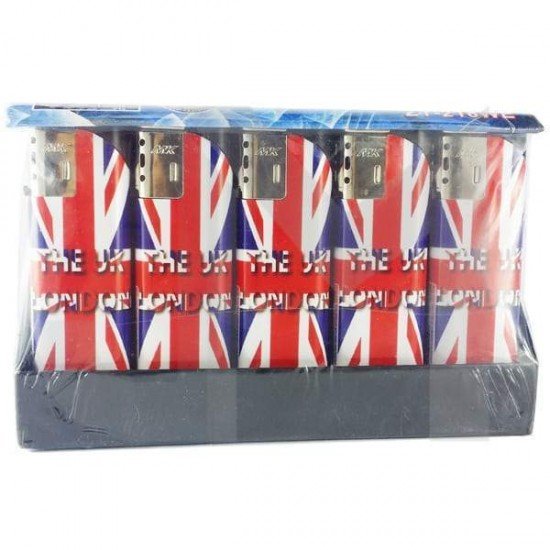 25 x 4Smoke Wind-Proof Printed Lighters - 218WE - Design: The U.K