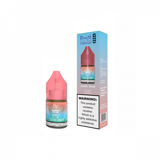 20mg RandM 9000 Tornado Nic Salts (50VG/50PG) - Flavour: Gummy Bear