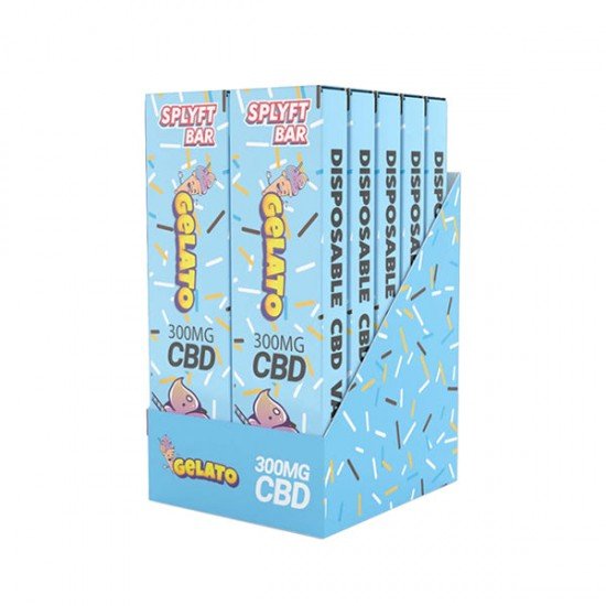 SPLYFT BAR 300mg Full Spectrum CBD Disposable Vape - 12 flavours - Amount: x10 (Display Box) & Flavour: Gelato