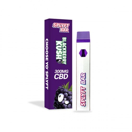 SPLYFT BAR 300mg Full Spectrum CBD Disposable Vape - 12 flavours - Amount: x1 & Flavour: Blackberry Kush