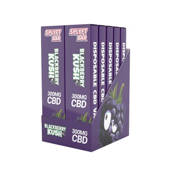 SPLYFT BAR 300mg Full Spectrum CBD Disposable Vape - 12 flavours - Amount: x10 (Display Box) & Flavour: Blackberry Kush