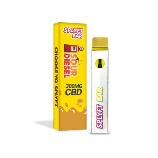 SPLYFT BAR 300mg Full Spectrum CBD Disposable Vape - 12 flavours - Amount: x1 & Flavour: Sour Diesel